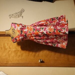 Anthropology MONIQUE LHUILLIER Midi Riona Floral Embroidered Dress Size 12.